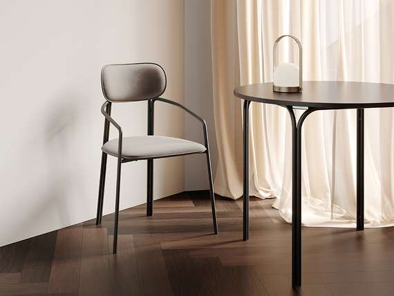 Стул Ror, Round, серый велюр