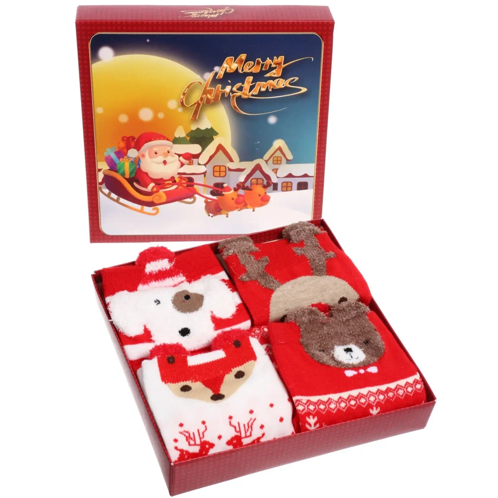 Носки женские в подарочной коробке 4шт «Fashion ZIMA», 4 дизайна, р36-39