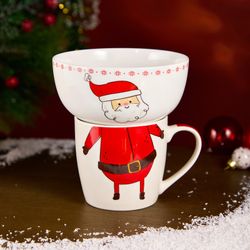 НАБОР ПОСУДЫ LEFARD "ДЕД МОРОЗ" 2 ПР. (КРУЖКА 360МЛ, САЛАТНИК 500МЛ)