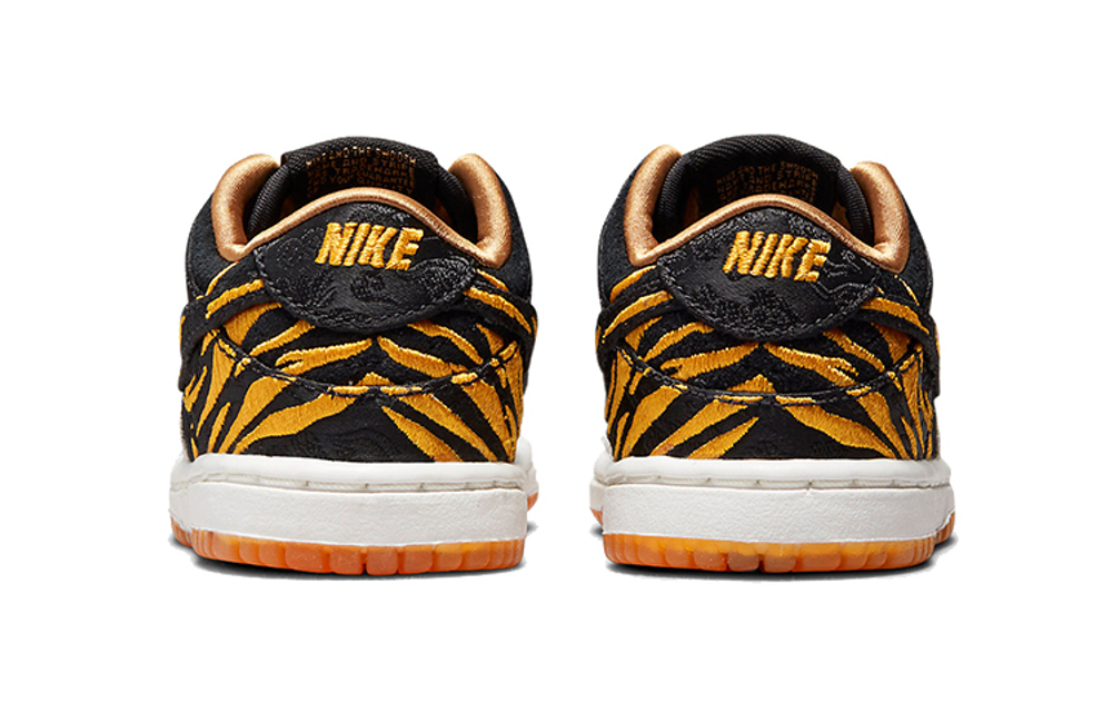 Baby Nike Dunk Low God of Wealth Tiger Pattern Year of the Tiger Chinese New Year Low-top Sneakers Black and Yellow