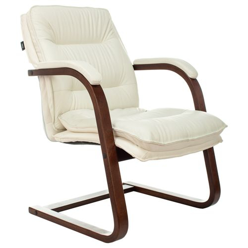 Кресло для посетителей Бюрократ T-9927WALNUT-AV, Слоновая кость