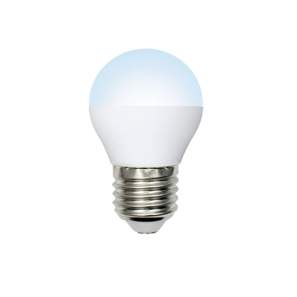 LED-G45-9W-NW-E27-FR-NR Лампа светодиодная. Форма шар. матовая. Серия Norma. Белый свет 4000K. Картон. ТМ Volpe