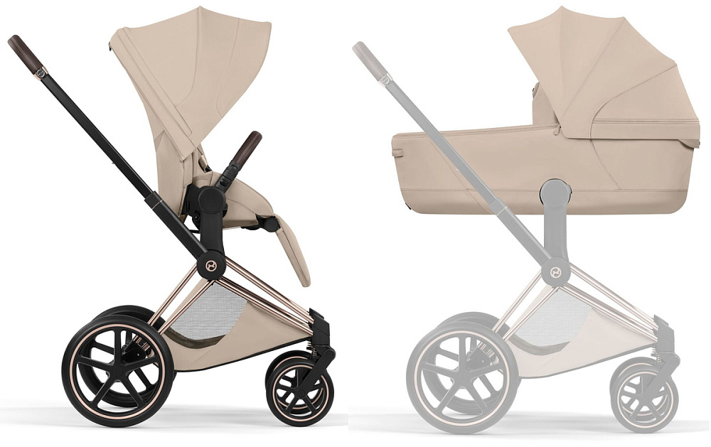 Коляска Cybex Priam V Rosegold Style Collection 2 в 1 Cozy Beige