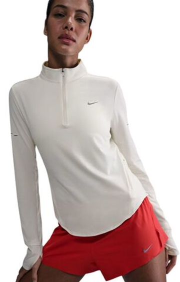 Женская теннисная футболка   Nike Dri-Fit Swift UV 1/4-Zip Running - sail