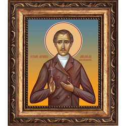 Михаил Амелюшкин мученик. Икона на холсте.