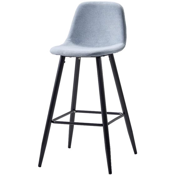Барный стул Valen, голубая рогожка, черные ножки | Купить в Hallberg.ru