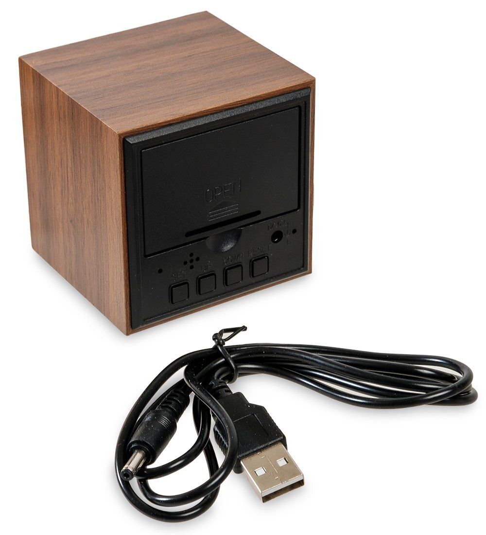 ЯЛ-07-01/ 1 Часы электронные мал. (коричневое дерево с красной подсветкой)