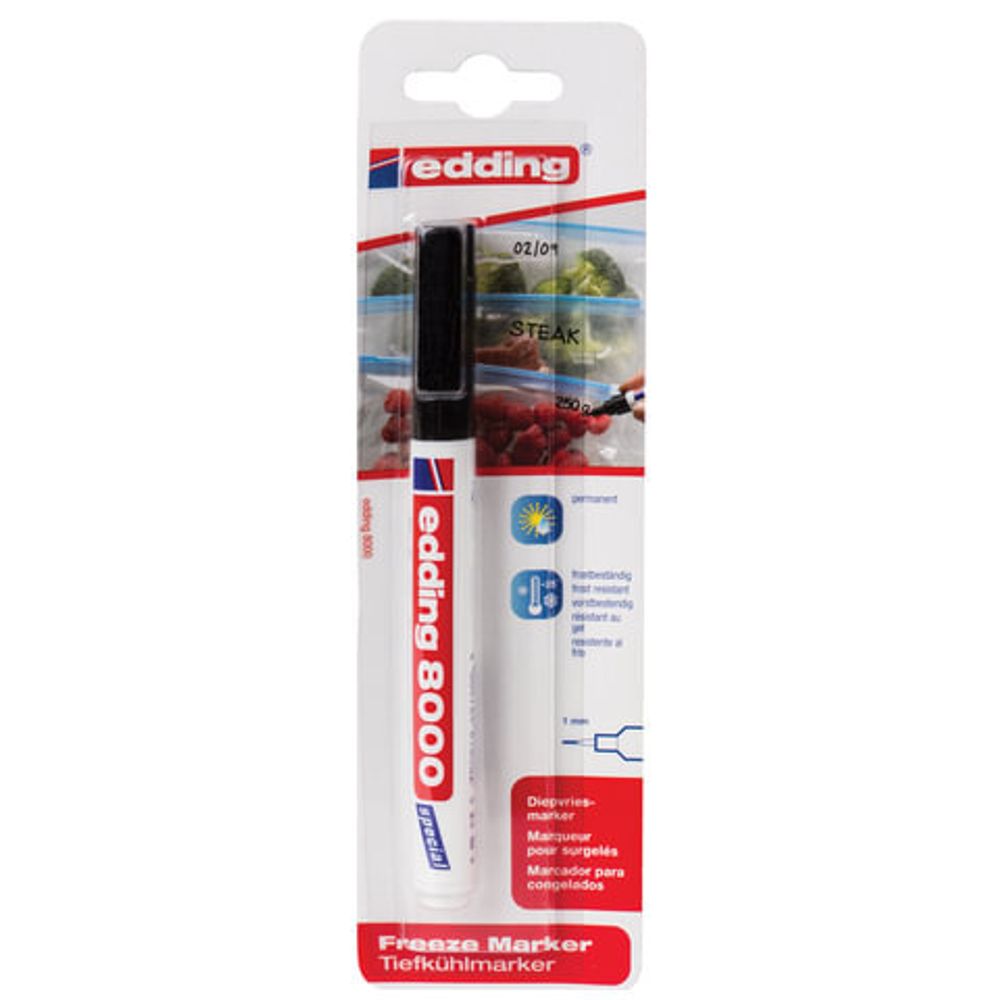 Маркер морозостойкий EDDING 8000, ЧЕРНЫЙ, до -25C, тонкий наконечник, 1 мм, E-8000/1