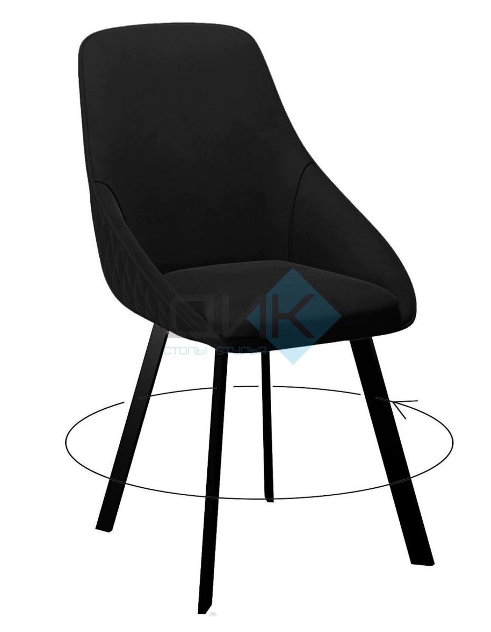 Стул DikLine 246 поворотный опоры чёрные