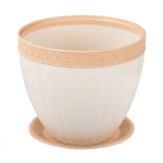 Горшок цветочный. Эллада 1,5л (слоновая кость) (с поддоном.) (комплект 20 шт)