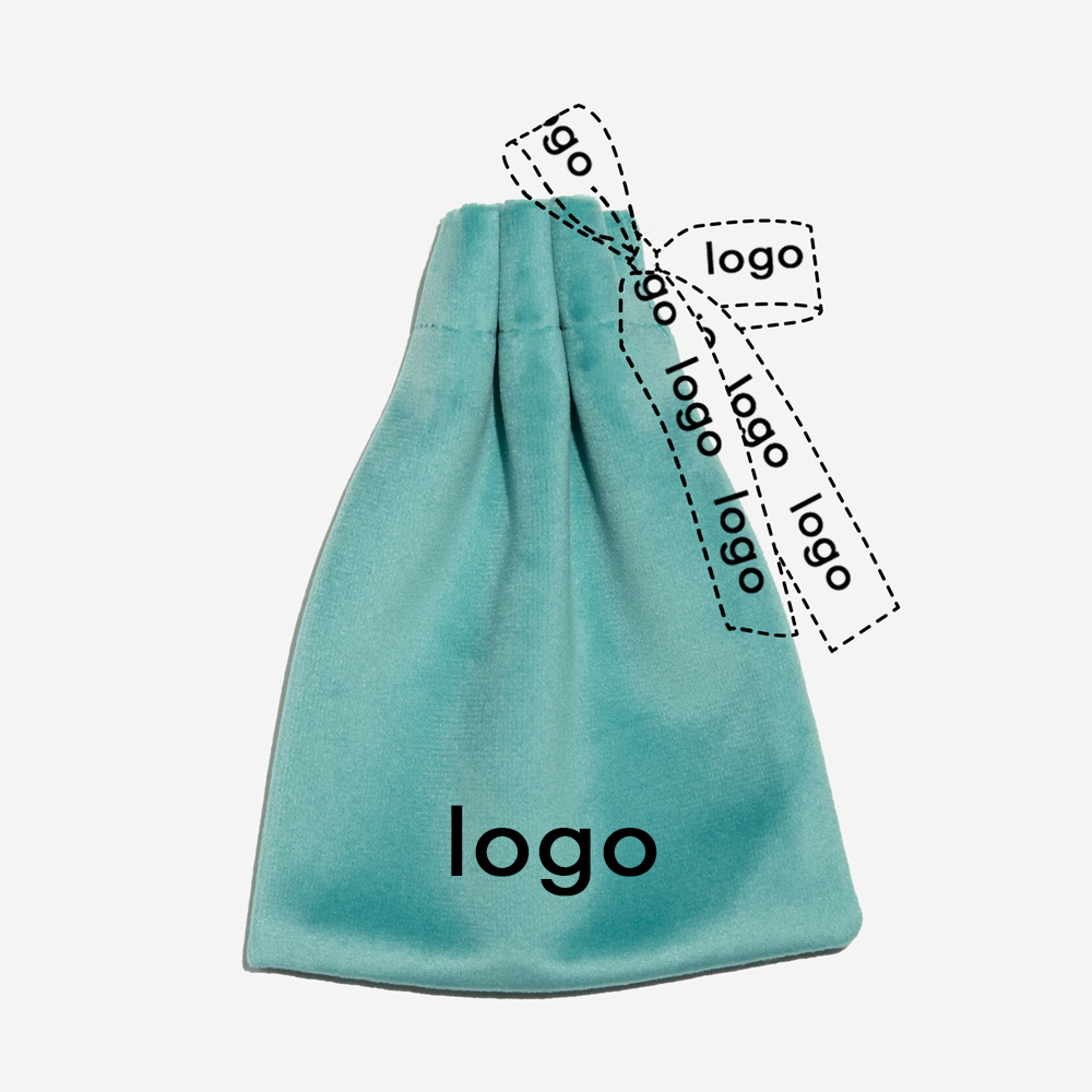 Мешочек из велюра, брендирование на мешочке и ленте