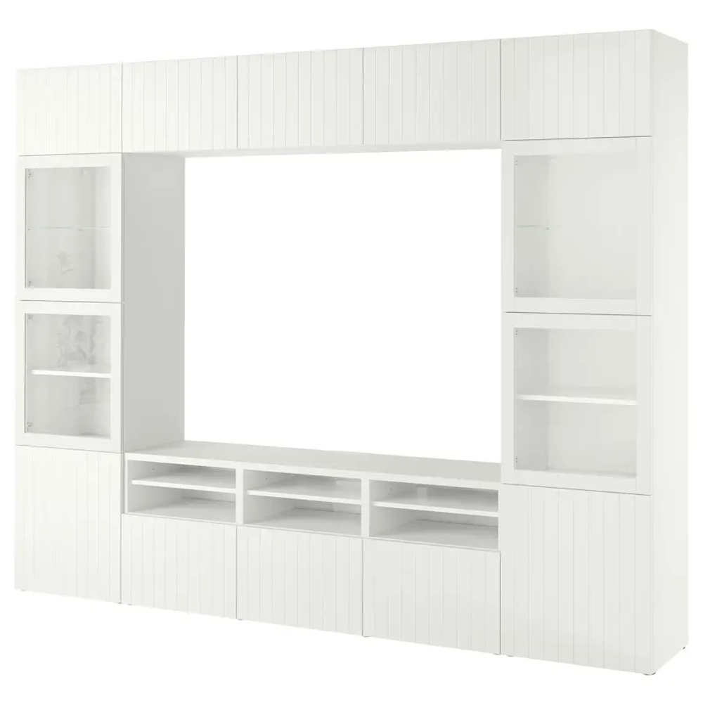 Тумба под телевизор - IKEA BESTÅ/BESTA, 300x42x231 см, белый, Бесто ИКЕА