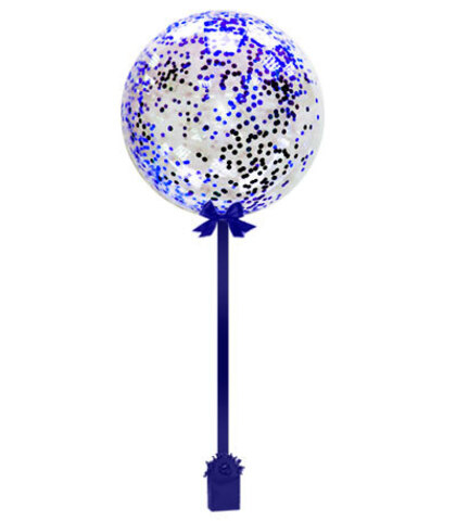 С конфетти на ленте с грузиком - синий