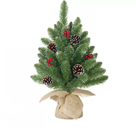 Искусственная ель Кристина с шишками и ягодами 45 см, (74326)