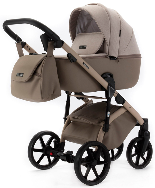 Детская коляска Adamex Nola Natura 2 в 1 N-4-CAPPUCCINO (СВ.БЕЖ + Т.БЕЖ.КОЖА)