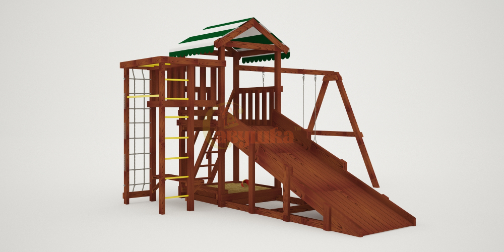Детская площадка Савушка Мастер 3 (Махагон) 4 сезона