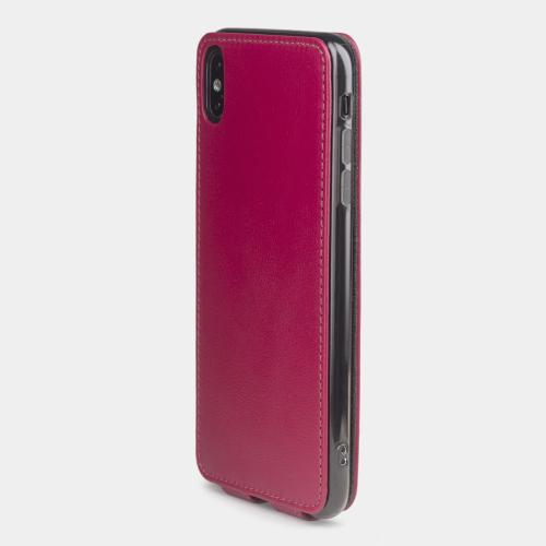 Чехол для iPhone XS Max из натуральной кожи теленка, цвета малины