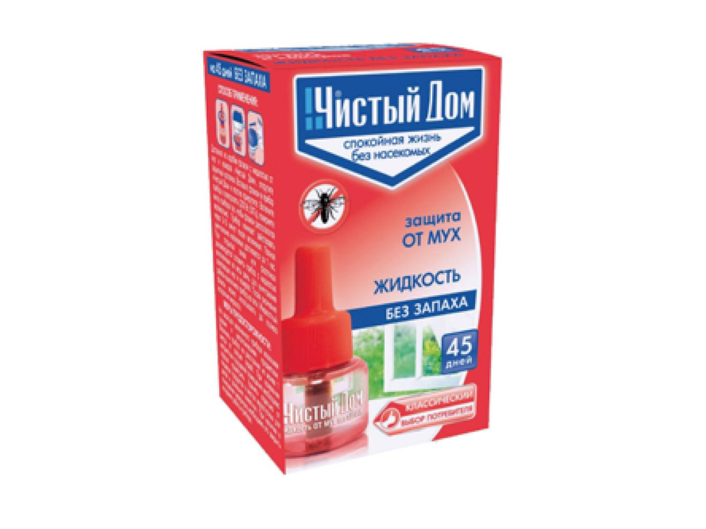 Жидкость от мух Чистый дом 45 дней (80шт/уп)