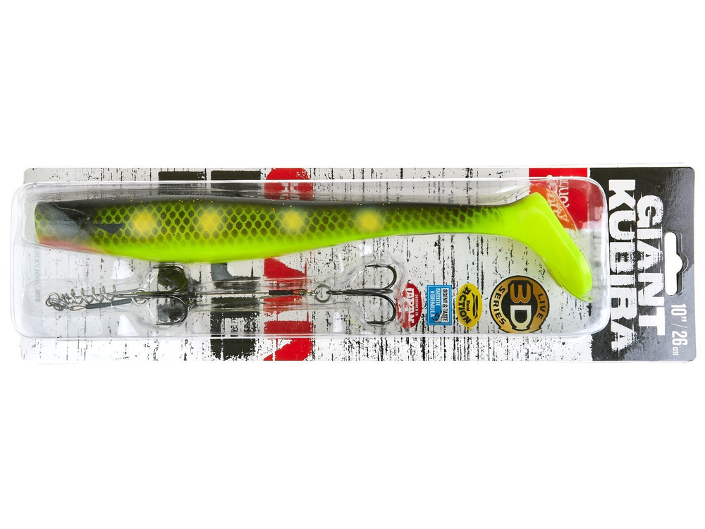 Набор Виброхвост + стингер LJ 3D Series Kubira Swim Shad 10,3" (26 см), цвет PG21, 1 шт.