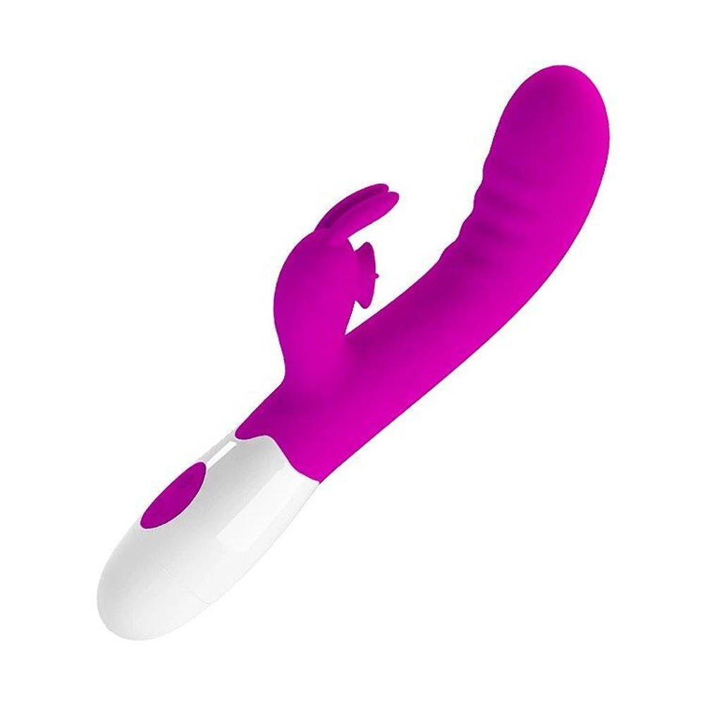 Лиловый вибромассажёр-кролик Cerberus - 21 см. (Цвет: лиловый)