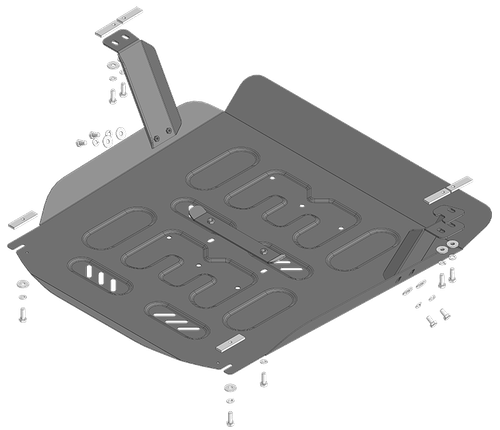 Защита радиатора, картера двигателя. 2 мм, Сталь. для Foton Toano 2015-н.в. MOTODOR.77501