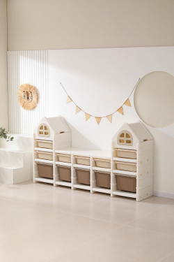 Стеллаж для игрушек UNIX Kids 12 ящиков Camel