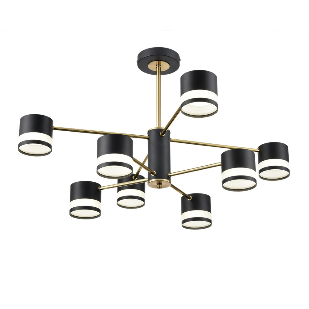 8240/8C COMFI LN26 239 черный/латунь, металл/акрил Люстра потолочная LED GX53 8*7W 220V LANIKA