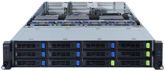 Сервер GIGABYTE R282-G30 (rev. 100) без процессора/без ОЗУ/без накопителей/количество отсеков 2.5" hot swap: 8/количество отсеков 3.5" hot swap: 12/LAN 10 Гбит/c