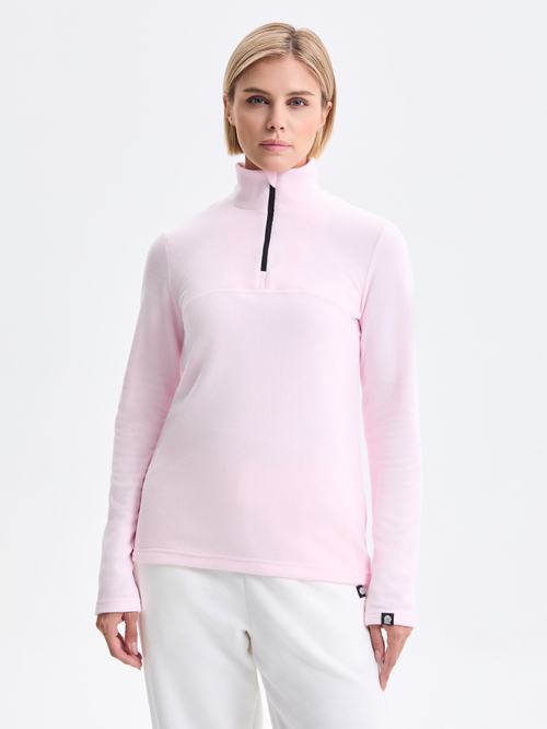 Розовый Толстовка с воротником