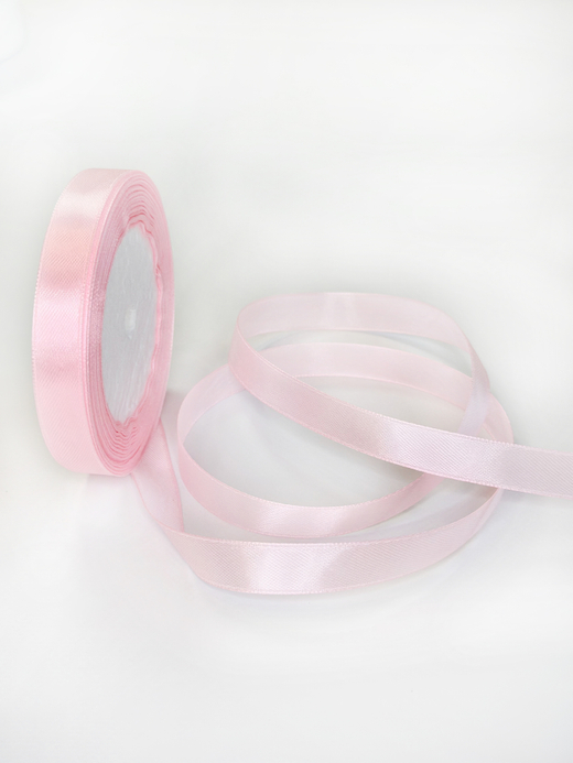 Атласная лента 12 мм (25 ярд)  цвет светло-розовый