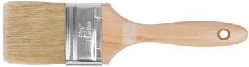 Кисть флейцевая "Профи", натур.светлая щетина, деревянная ручка 2,5" (63 мм)