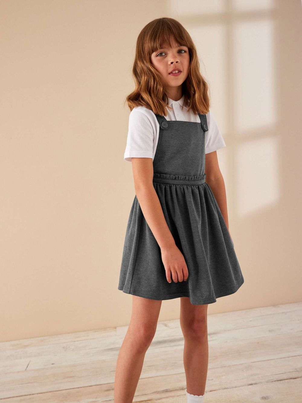 Сарафан школьный для девочки Next 900-280, Серый