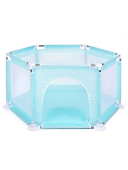 Манеж детский шестигранный (113*130*65) цвет бирюзовый (М8-4)