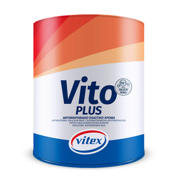 VITEX VITO PLUS - матовая антимикробная краска для внутренних работ. Антимикробная с антибактериальным действием. Устойчивость к частому мытью. Слабый запах. Отличная укрывистость.