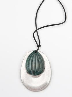 Massimo Dutti Ожерелье с подвеской «Миндаль», серебряный