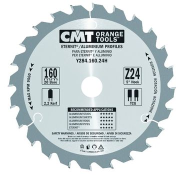 Диск пильный по цветным металлам, пластику для Festool (160х2,2/1,6х20 мм, Z=24) CMT 284.160.24H