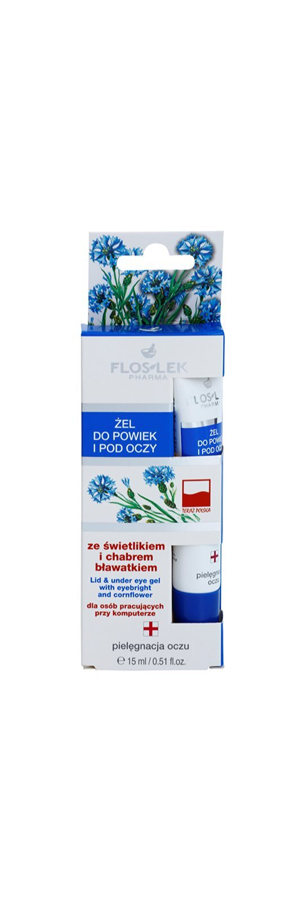 FlosLek Pharma Eye Care - гель для области вокруг глаз с очанкой и васильком /   15  ml  / GTIN 5905043001753