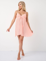 Нежная плиссированная сорочка бэби-долл (Размер: S) (Цвет: коралловый)