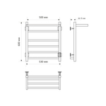 Полотенцесушитель MIXLINE FORTUNE  60х50 (таймер, 445 Вт, 5 перекладин + ПОЛКА) электрический ЧЕРНЫЙ