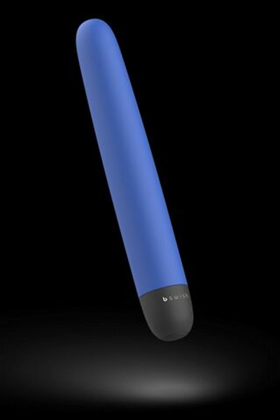 Синий классический вибратор Bgood Classic - 18 см. (Цвет: синий)