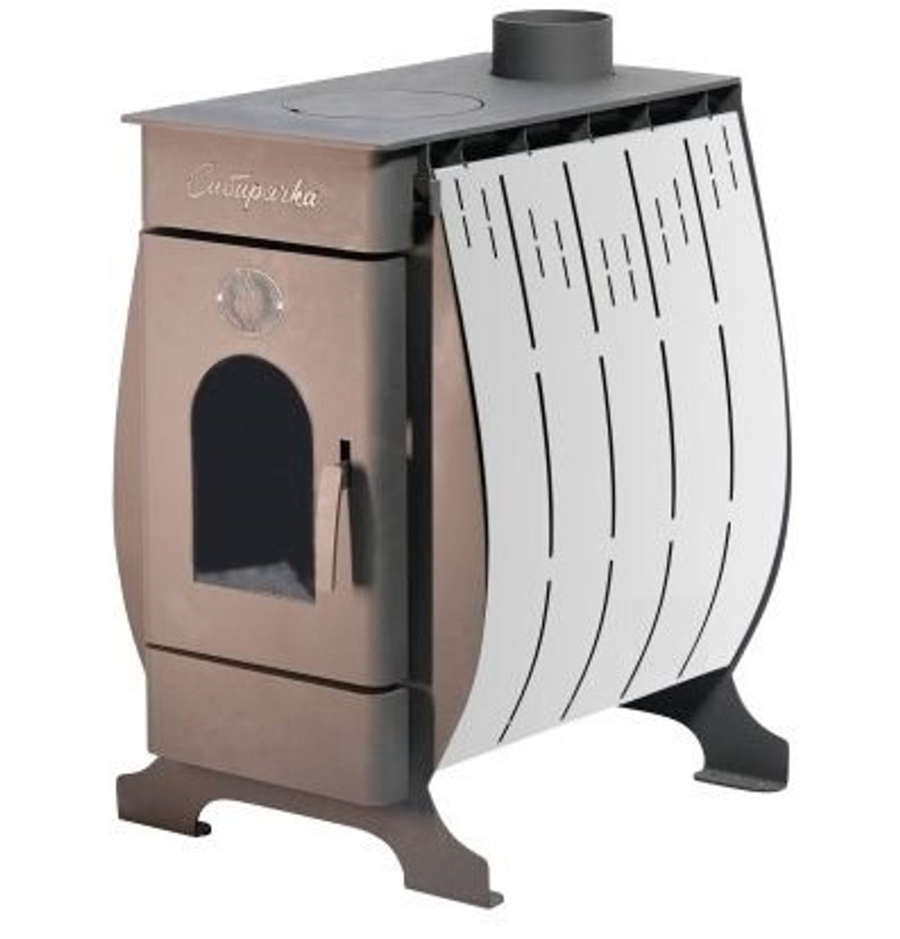 Печь воздухогрейная Сибирячка 9 кВт. Кожух из нержавеющей стали