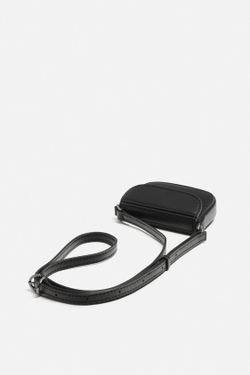 ZARA НЕБОЛЬШАЯ СУМКА С КЛАПАНОМ, ЧЕРНЫЙ