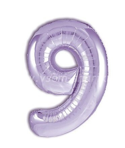 Шар цифра №9 Сиреневый