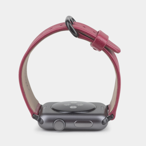 Ремешок для Apple Watch 44/45/46 mm из кожи теленка,  цвета малины