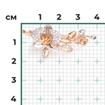 Брошь «Орхидея» из комбинированного золота c фианитами Артикул: 04-0214-00-401-1111-48
