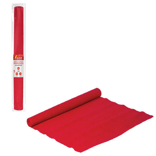 Бумага крепированная флористическая 50*250 см красная ОСТРОВ СОКРОВИЩ 110 г/м2 (129148)