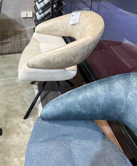 Стул EMBER 360 град. поворот. 7525-01 Бежевый, велюр/ ENJOY-100 Белый, ткань/ Черный