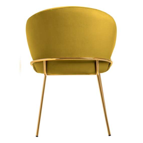 Стул Lime, горчичный микровелюр с золотыми ножками