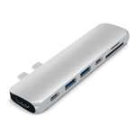 USB-Хаб Satechi Pro (USB-C) (ST-CMBP) Подключение: два коннектора USB-C. Порты: Thunderbolt 3, USB-C, 2 USB-A 3.2 Gen 1, microSD, SD, HDMI (до 4K 60 Гц)