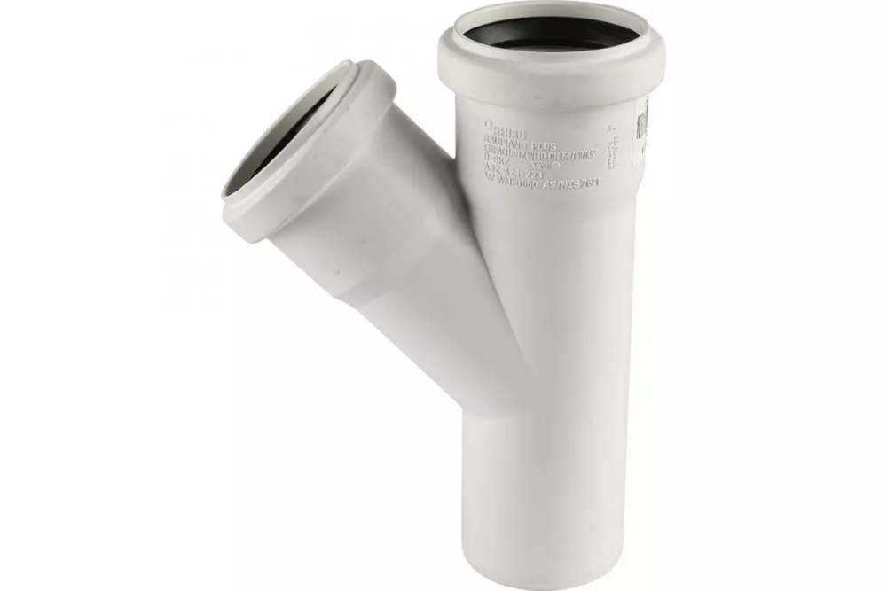 Тройник канализационный ф50-50-45° Raupiano Plus Rehau (Рехау)